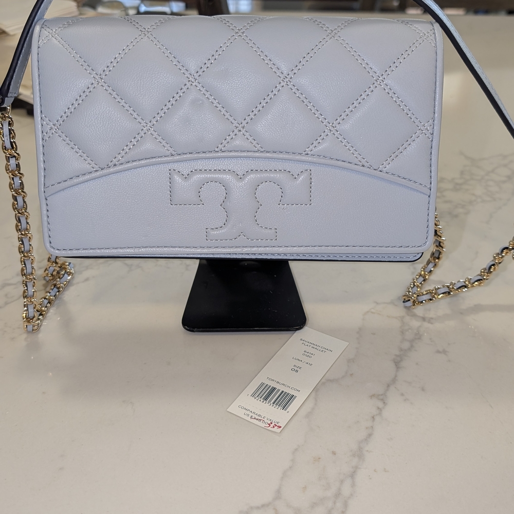 Tory Burch Quilted White Leather Shoulder Bag